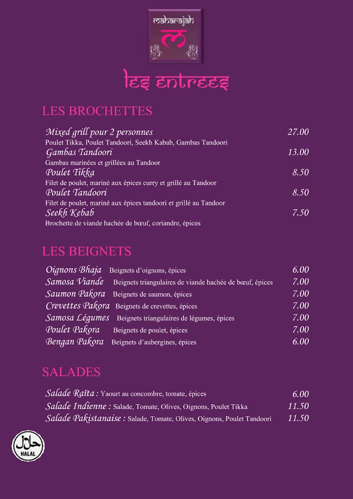 Le Maharajah - Scan Menu 2